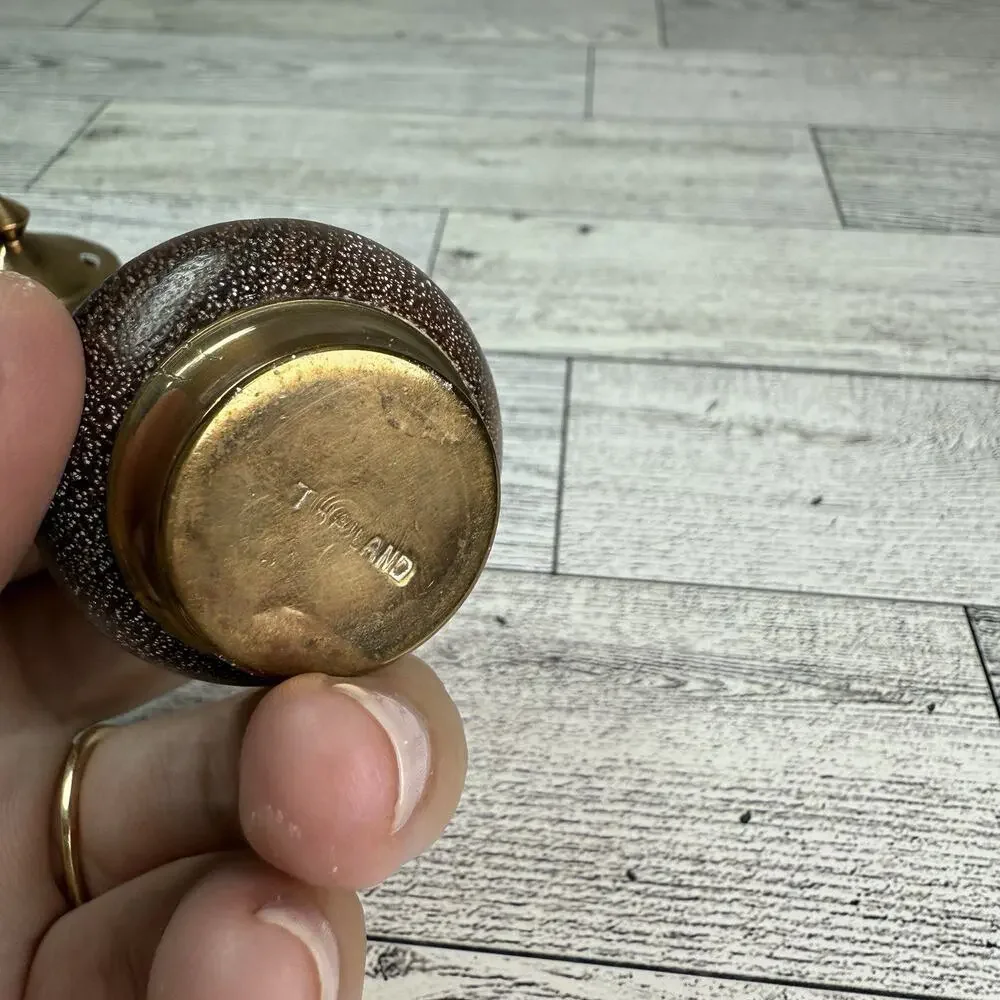 VINTAGE BRASS‎ & WOOD TABLE SALT AND PEPPER SHAKERS Small Size Taiwan Made